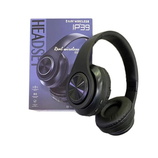 BLUETOOTH HEADPHONE WIRELESS P39 BLACK BLUETOOTH HEADPHONE WIRELESS P39 BLACK